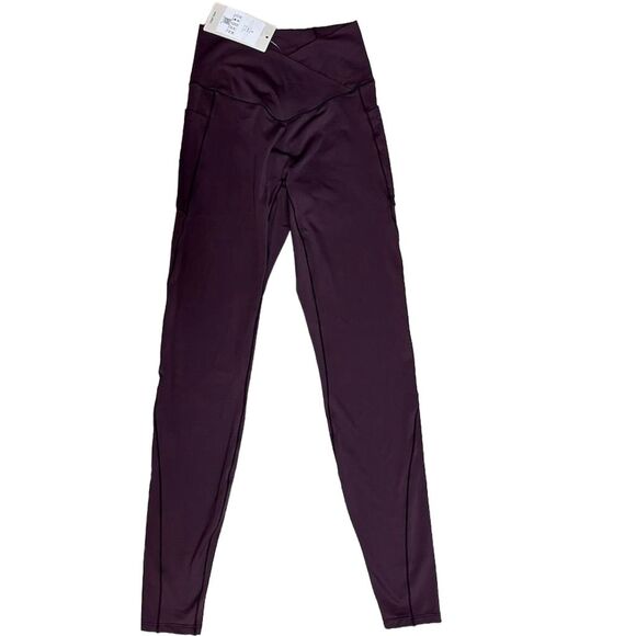 Halara Cross Waist Purple Joggers Leggings with Pockets  Women's Size S - Picture 6 of 6